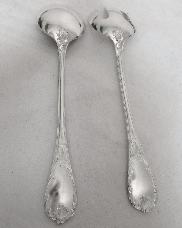 Christofle : silver plated salad serving set, Marly pattern