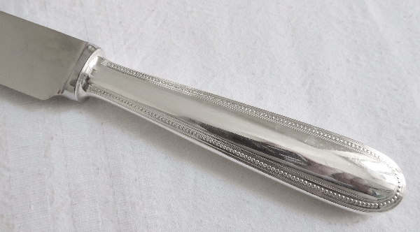 Christofle silver-plated serving knife, Perles pattern