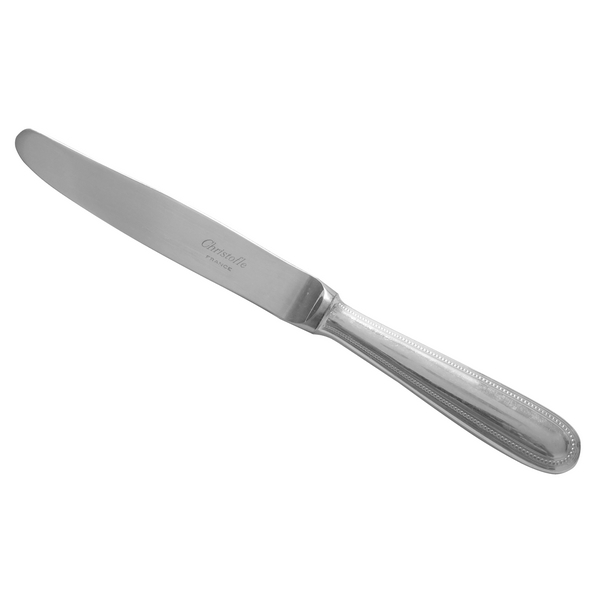 Christofle silver-plated table knife, Perles pattern