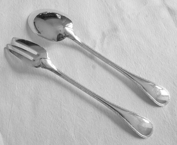 Christofle silver-plated serving set, Perles pattern