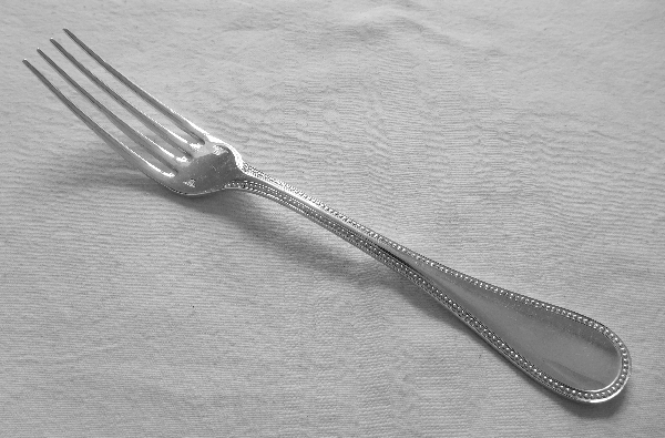 Christofle silver-plated cutlery set, Perles pattern