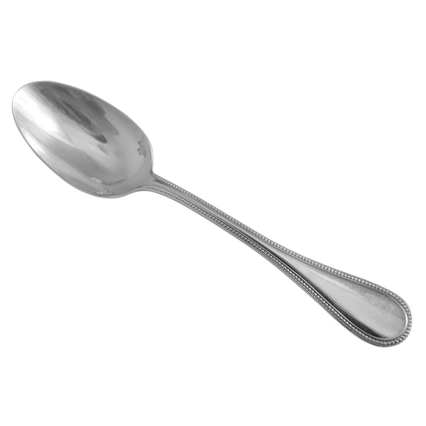 Christofle silver-plated serving spoon, Perles pattern