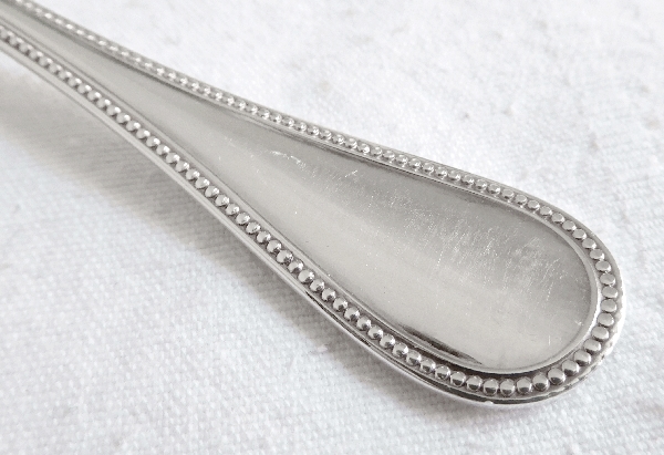 Christofle silver-plated coffee spoon, Perles pattern