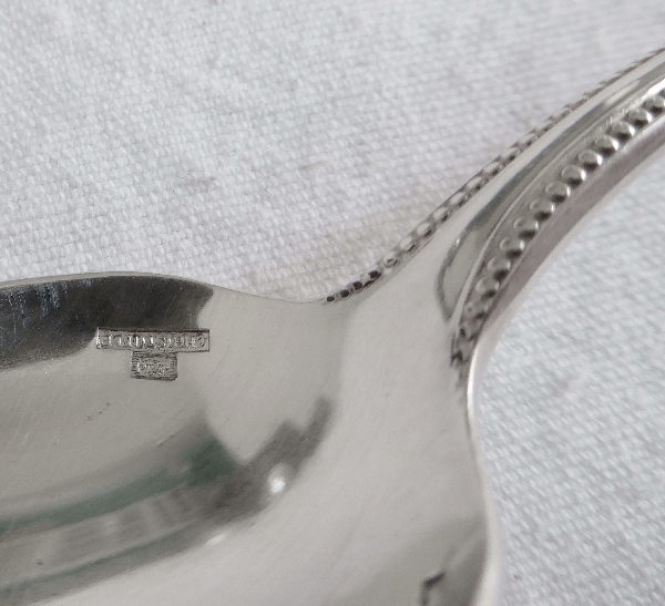 Christofle silver-plated coffee spoon, Perles pattern