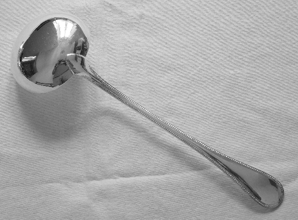 Christofle silver-plated ladle, Perles pattern