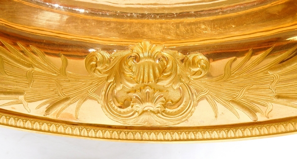 Gilt brass ewer and its tray circa 1840