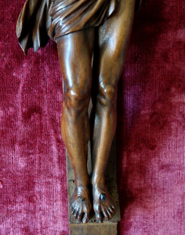 Christ on the Cross, rare late 17th century sculpture made of Bagard wood, Louis XIV period
