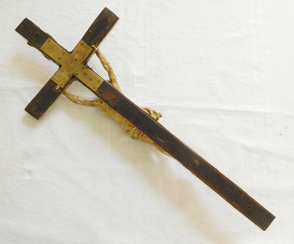 Louis XIV crucifix, late 17th century / early 18th century, bronze Christ and tortoiseshell cross