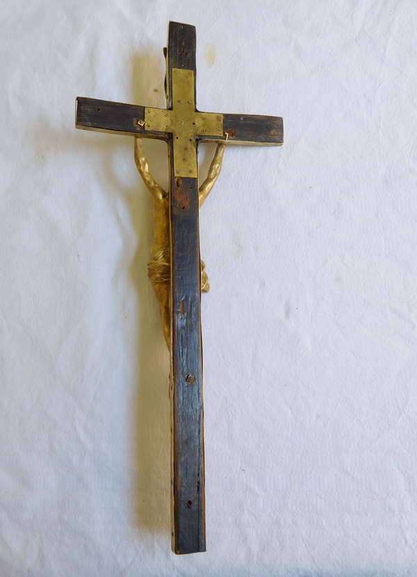 Louis XIV crucifix, late 17th century / early 18th century, bronze Christ and tortoiseshell cross