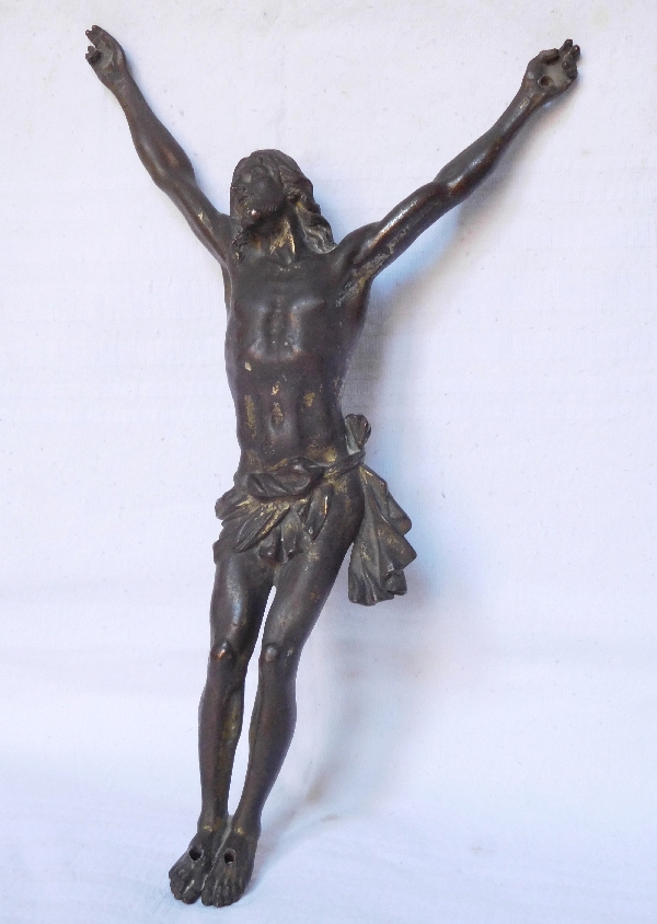 Tall Louis XIV patinated bronze Christ - early 18th century