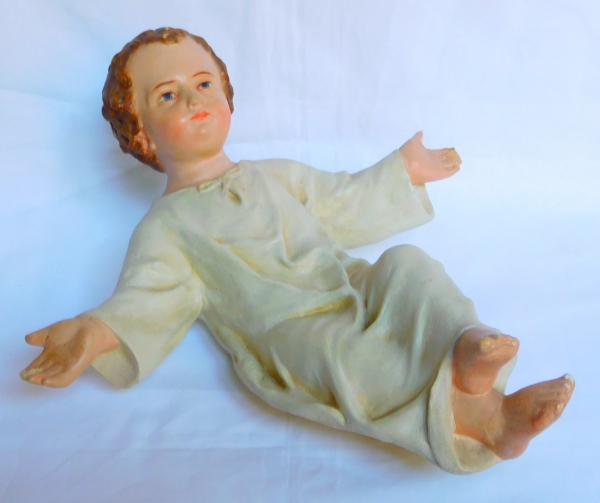 Plaster Jesus Child for a nativity scene in a church, circa 1900 - 32cm