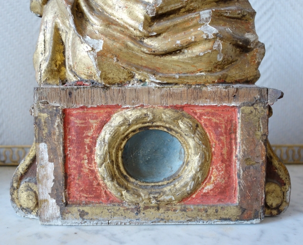 Paire de bustes reliquaires en bois polychrome et doré - époque XVIIe siècle