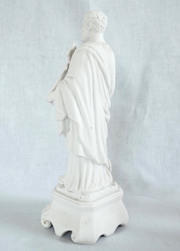 Statue de Saint Joseph en biscuit de porcelaine d'époque début XIXe siècle