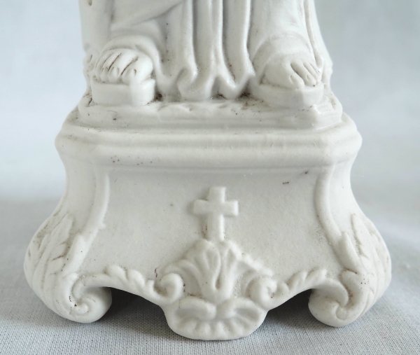 Statue de Saint Joseph en biscuit de porcelaine d'époque début XIXe siècle