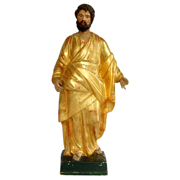 Grande statue de Saint Joseph en bois sculpté et doré - début XIXe siècle