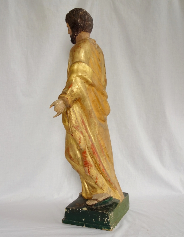 Grande statue de Saint Joseph en bois sculpté et doré - début XIXe siècle