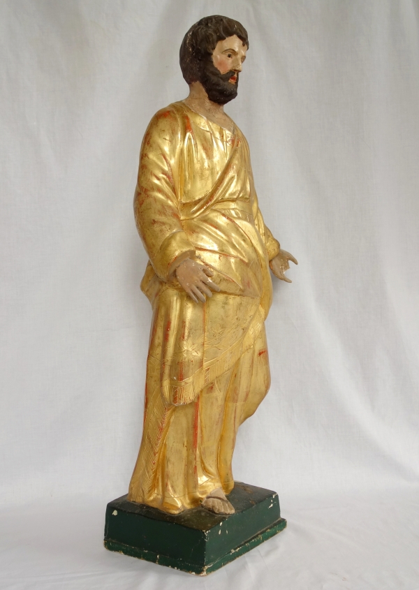 Tall statue of Saint Joseph, carved and gilt wood - early 19th century