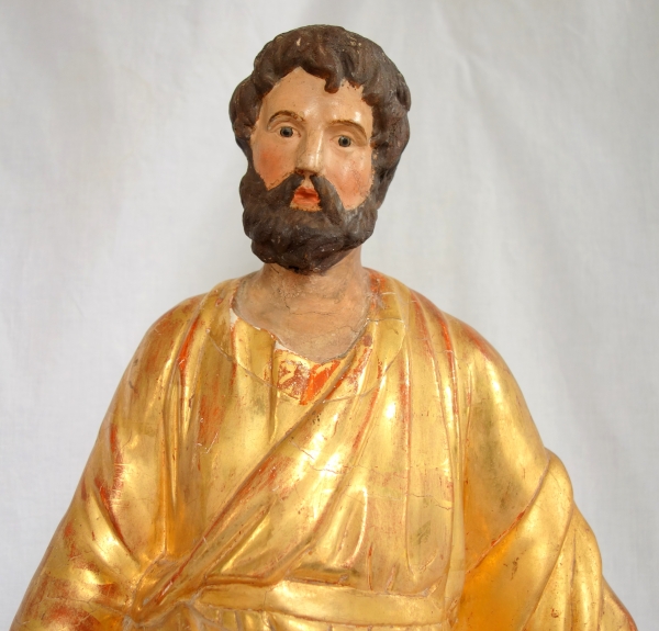 Tall statue of Saint Joseph, carved and gilt wood - early 19th century