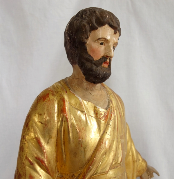 Grande statue de Saint Joseph en bois sculpté et doré - début XIXe siècle