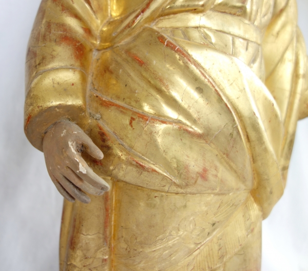 Grande statue de Saint Joseph en bois sculpté et doré - début XIXe siècle