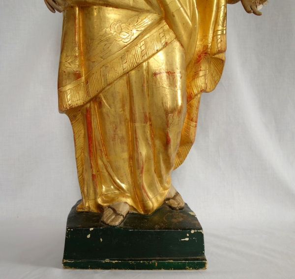 Tall statue of Saint Joseph, carved and gilt wood - early 19th century