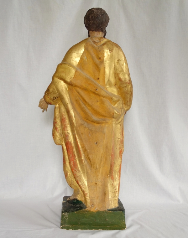 Grande statue de Saint Joseph en bois sculpté et doré - début XIXe siècle