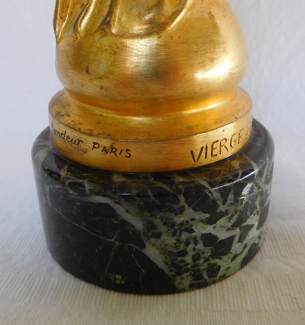 Barbedienne : Virgin Mary and Child from Albert, gilt bronze - 28cm