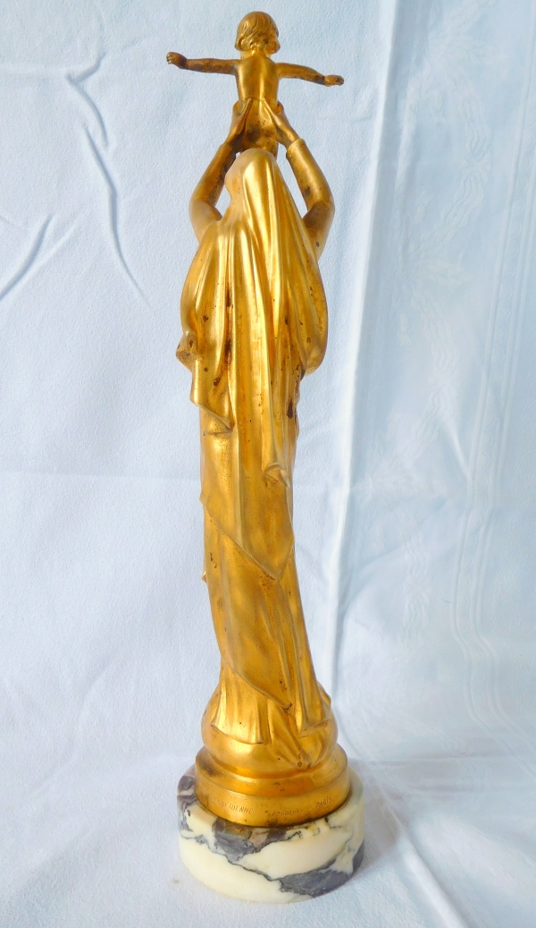 Barbedienne : Virgin Mary and Child from Albert, gilt bronze - 42cm
