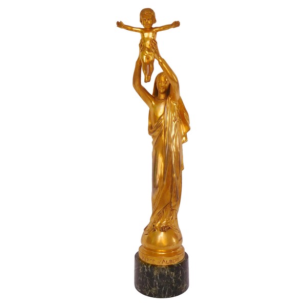 Vierge d'Albert, Vierge à l'Enfant en bronze doré - 43cm - édition originale