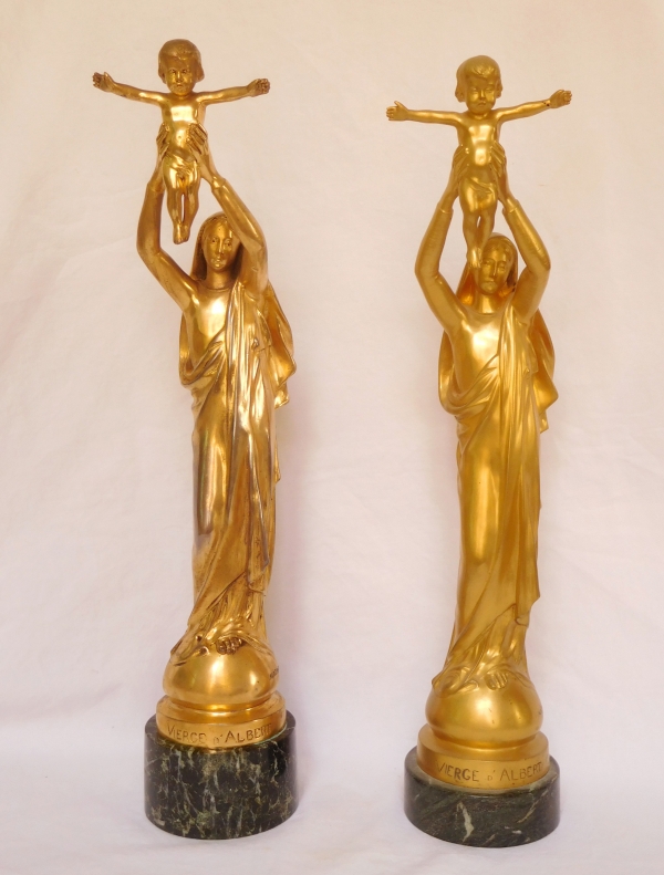 Virgin Mary and Child from Albert, gilt bronze - 43cm - original edition