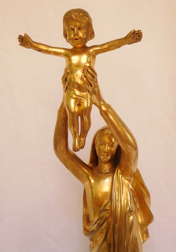 Vierge d'Albert, Vierge à l'Enfant en bronze doré - 43cm - édition originale