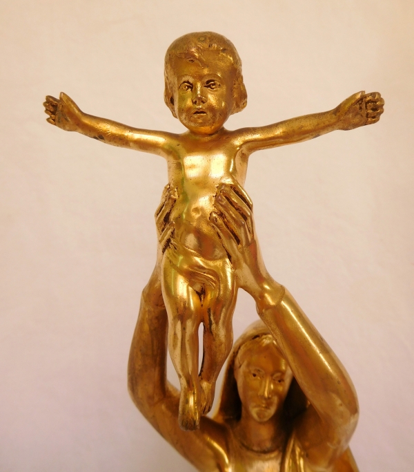 Vierge d'Albert, Vierge à l'Enfant en bronze doré - 43cm - édition originale