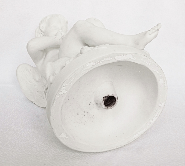 Sèvres : threatening Love, porcelain Biscuit after Falconet - signed, 1899