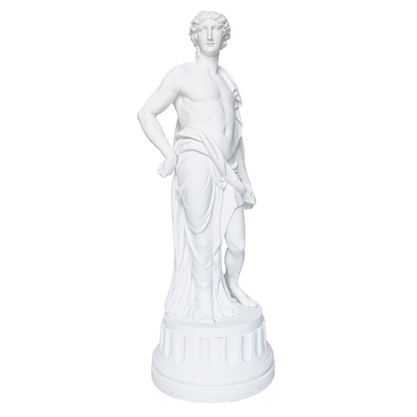 Statue d'Apollon en biscuit de porcelaine, style Louis XVI, époque fin XIXe