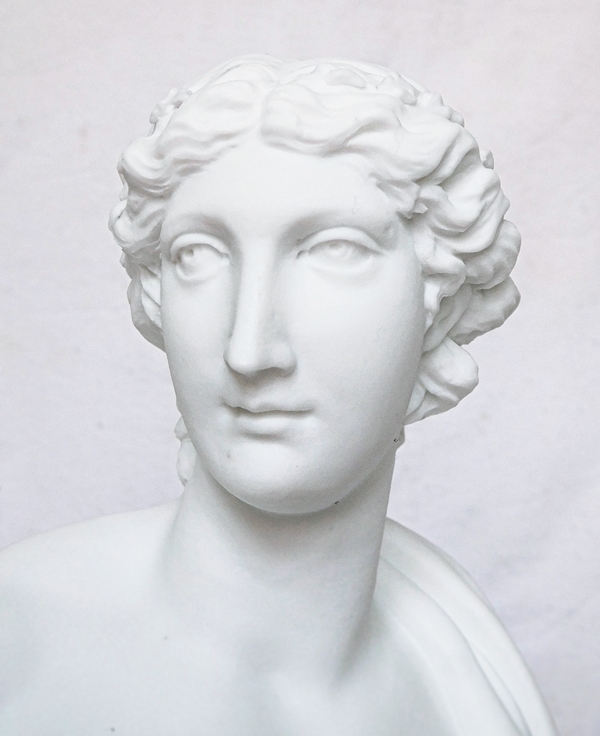 Louis XVI style porcelain biscuit statue : Apollo, late 19th century