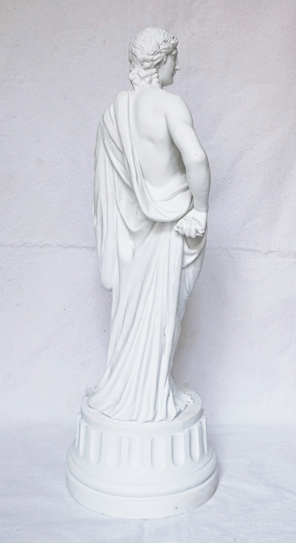 Louis XVI style porcelain biscuit statue : Apollo, late 19th century