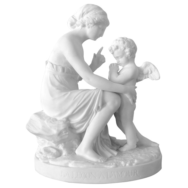 Sevres manufacture : allegoric scene in the style of 18th century - porcelain biscuit - signed