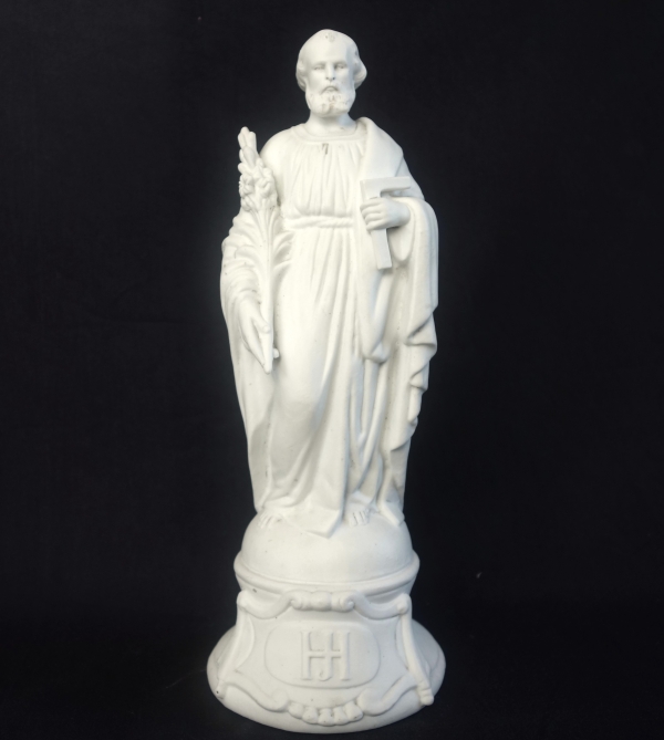 Saint Joseph, statue en biscuit de porcelaine, époque milieu XIXe siècle