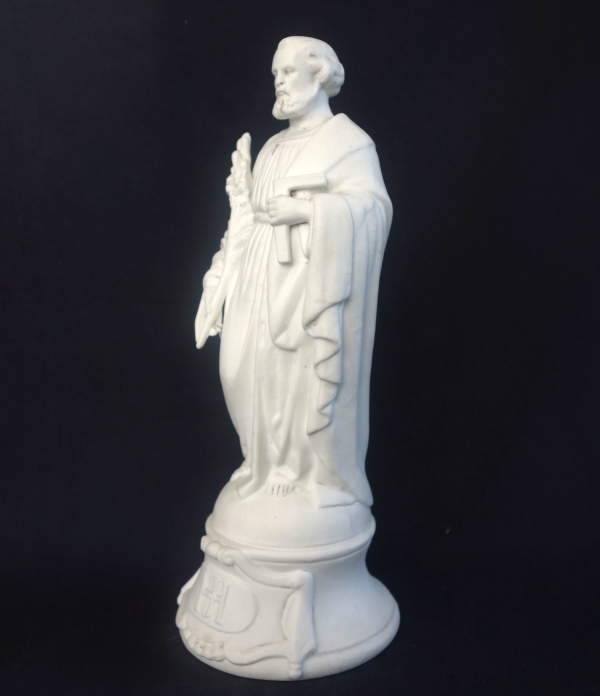 Saint Joseph, statue en biscuit de porcelaine, époque milieu XIXe siècle
