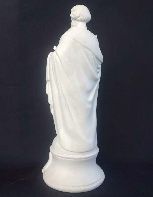 Saint Joseph, statue en biscuit de porcelaine, époque milieu XIXe siècle