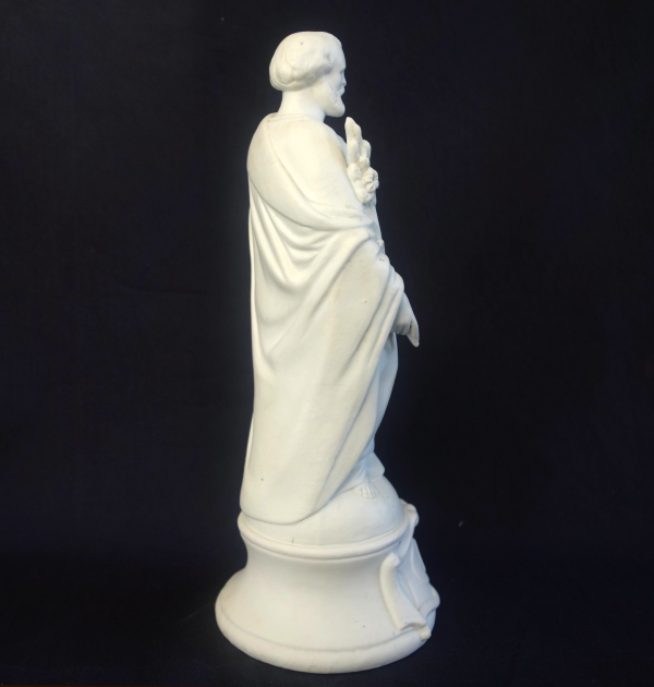 Saint Joseph, statue en biscuit de porcelaine, époque milieu XIXe siècle