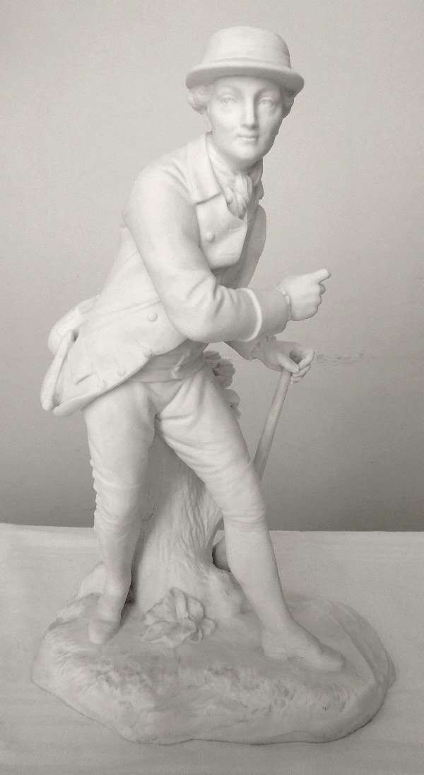 Sevres biscuit : the Hunter, after JB Oudry, late 19th century