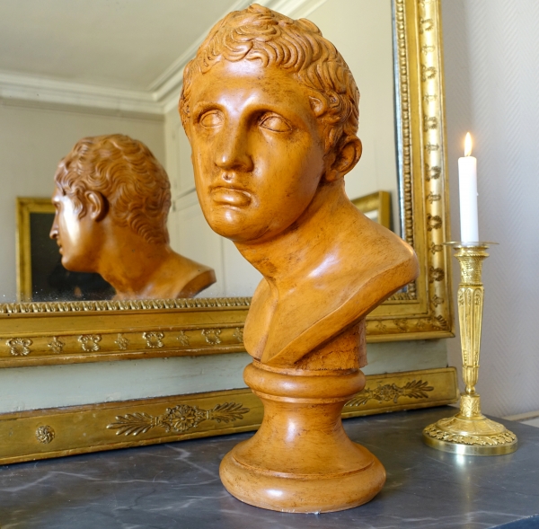 Antique style young Roman man bust