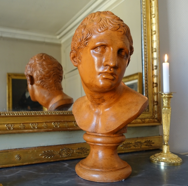 Antique style young Roman man bust