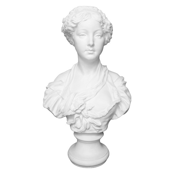 Paul L. Houry : young lady porcelain biscuit bust after Greuze, Louis XVI style