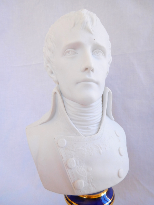 Samson : bust of Consul Napoleon Bonaparte, porcelain biscuit signed Sevres