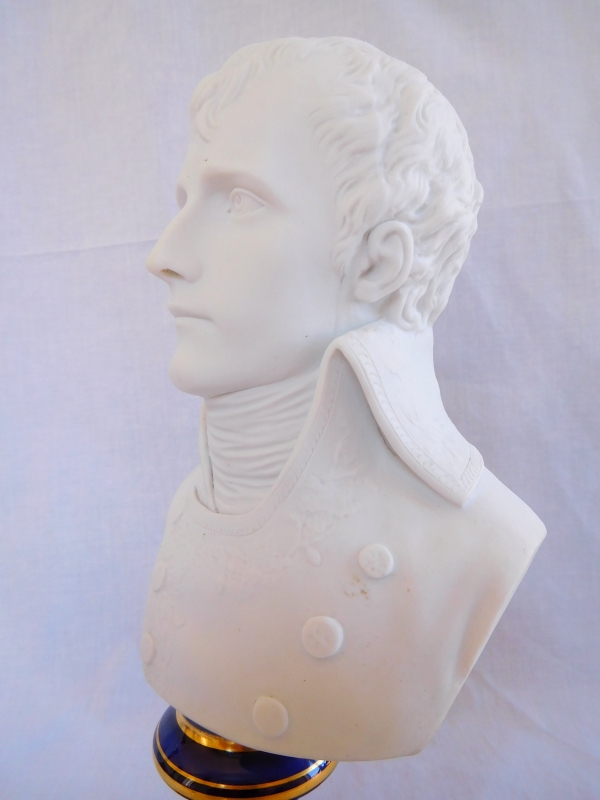 Samson : bust of Consul Napoleon Bonaparte, porcelain biscuit signed Sevres