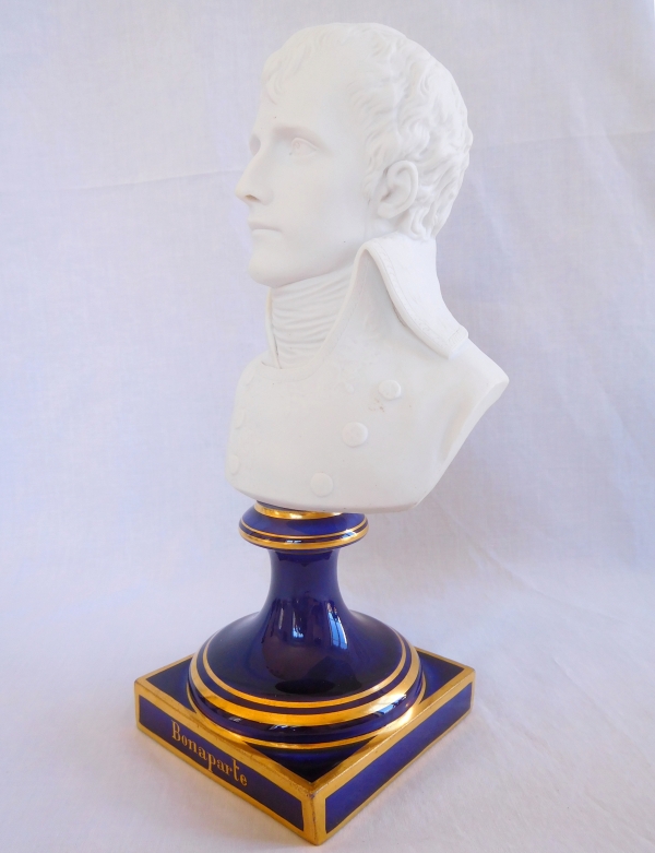 Samson : bust of Consul Napoleon Bonaparte, porcelain biscuit signed Sevres