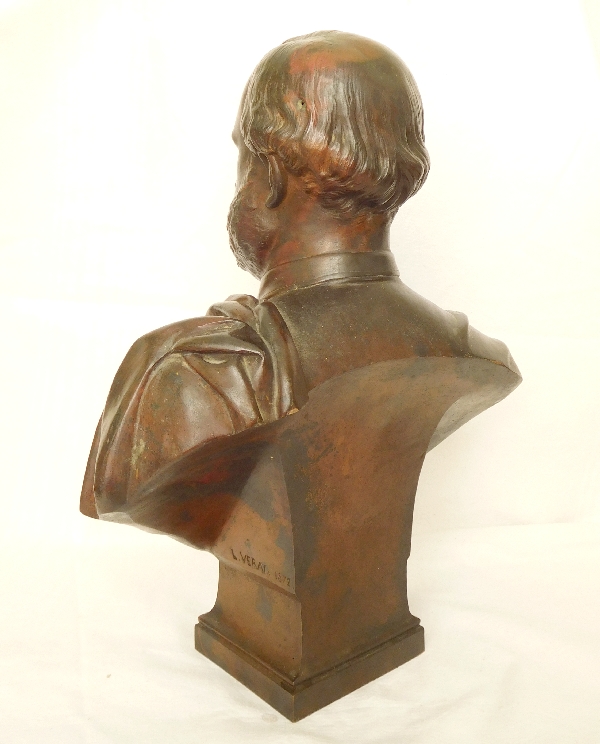 Buste royaliste légitimiste en bronze : Henri V Comte de Chambord, 1872