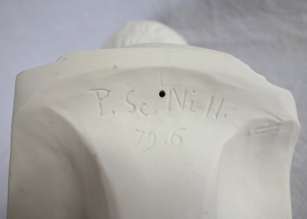 Manufacture Impériale de Sèvres : buste de Brutus en biscuit de Porcelaine - signé et daté 1867